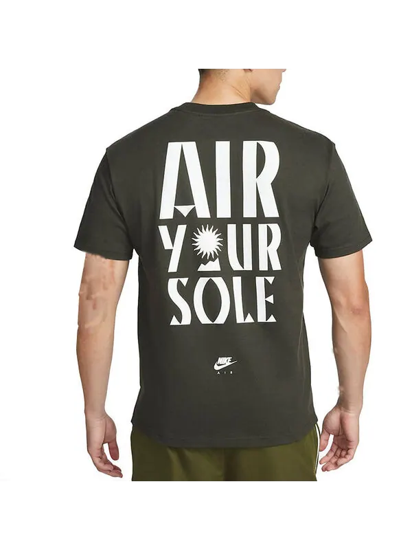 Футболка Men's Nike Alphabet Large Logo Printing Round Neck Solid Color Cotton Casual Short Sleeve — изображение 2 из 2