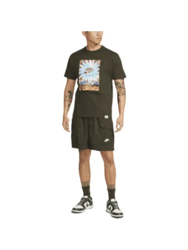 Футболка Men's Nike Landscape Logo Printing Round Neck Casual Short Sleeve Green T-Shirt — изображение 3 из 3, мульти