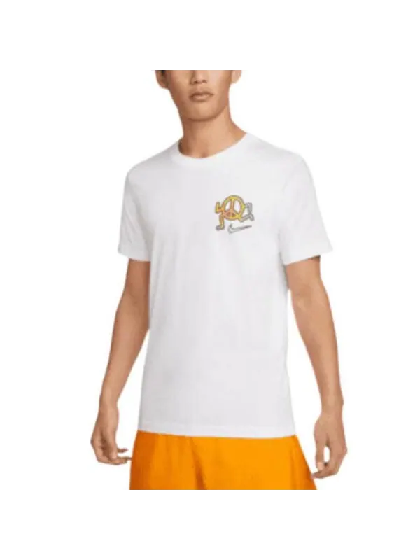 Футболка Nike Sportswear Back Alphabet Geometry Printing Sports Round Neck Short Sleeve White — изображение 3 из 4, мульти