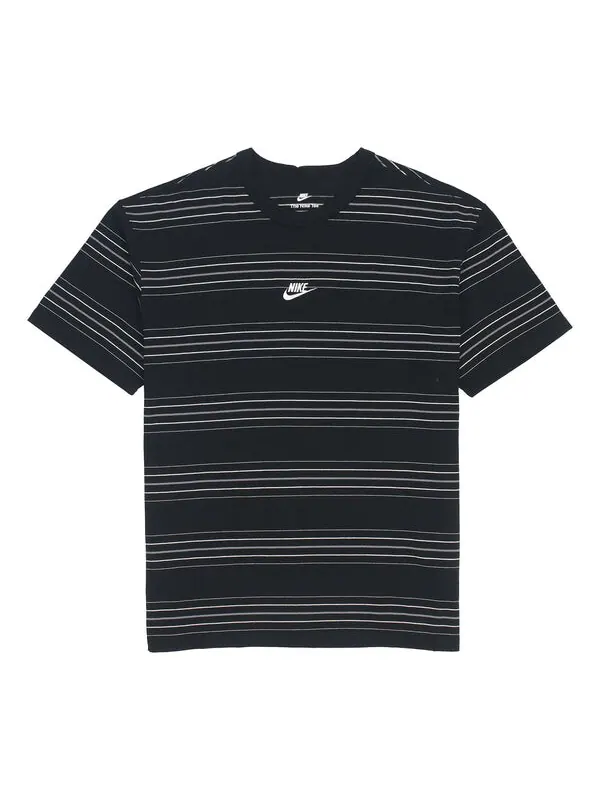 Футболка Men's Nike Brand logo Stripe Round Neck Short Sleeve Black T-Shirt — изображение 1 из 4, мульти