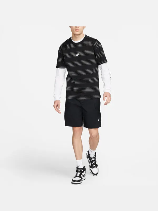 Футболка Men's Nike Brand logo Stripe Round Neck Short Sleeve Black T-Shirt — изображение 3 из 4, мульти