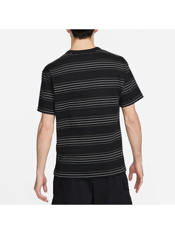 Футболка Men's Nike Brand logo Stripe Round Neck Short Sleeve Black T-Shirt — изображение 4 из 4, мульти