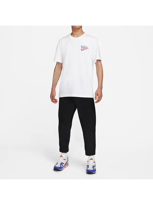 Футболка Nike Sportswear Back Logo Alphabet Abstract Pattern Round Neck Short Sleeve White — изображение 3 из 3, мульти