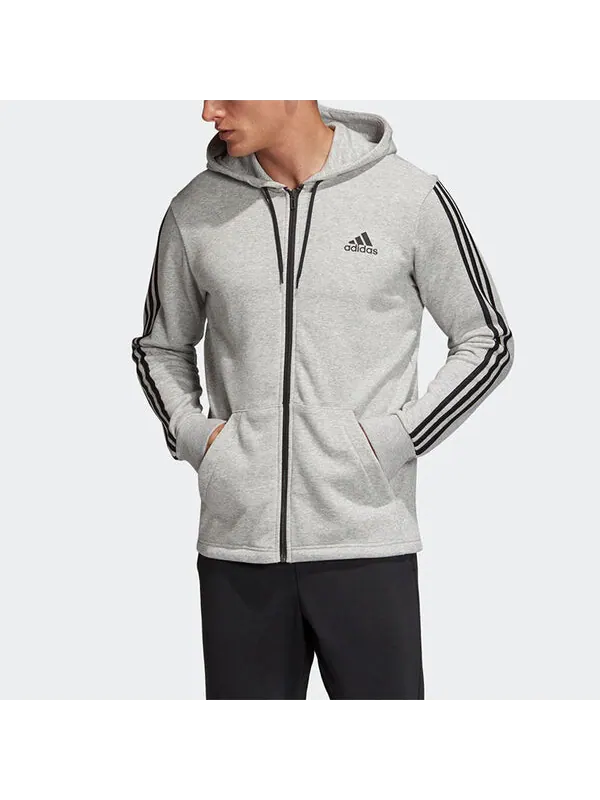 Куртка adidas Basic Side Sleeve Stripe Hooded Jacket Gray — изображение 4 из 4, серый