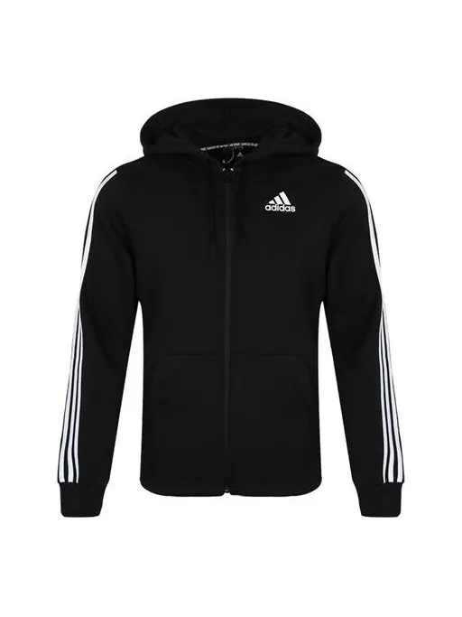 Куртка adidas Printing Sports Fleece Lined hooded Knit Jacket Black — изображение 1 из 4, черный