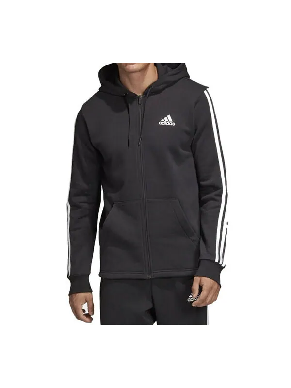 Куртка adidas Printing Sports Fleece Lined hooded Knit Jacket Black — изображение 3 из 4, черный