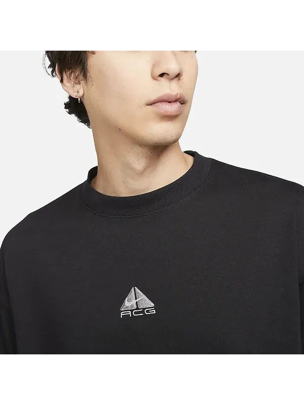 Футболка Nike ACG Front Logo T-Shirt 'Black' — изображение 4 из 4, черный
