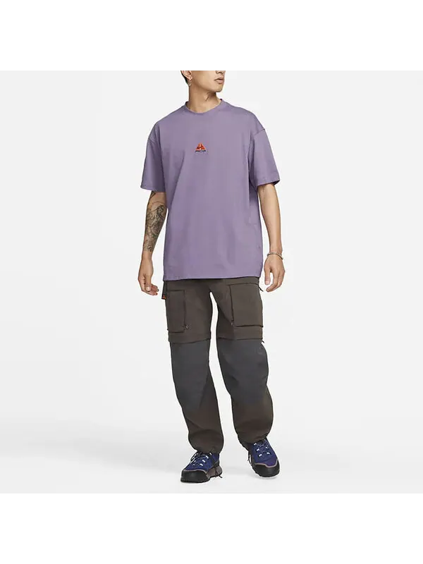 Футболка Nike ACG Solid Color Small Logo Round Neck Casual Short Sleeve Purple — изображение 3 из 4, мульти