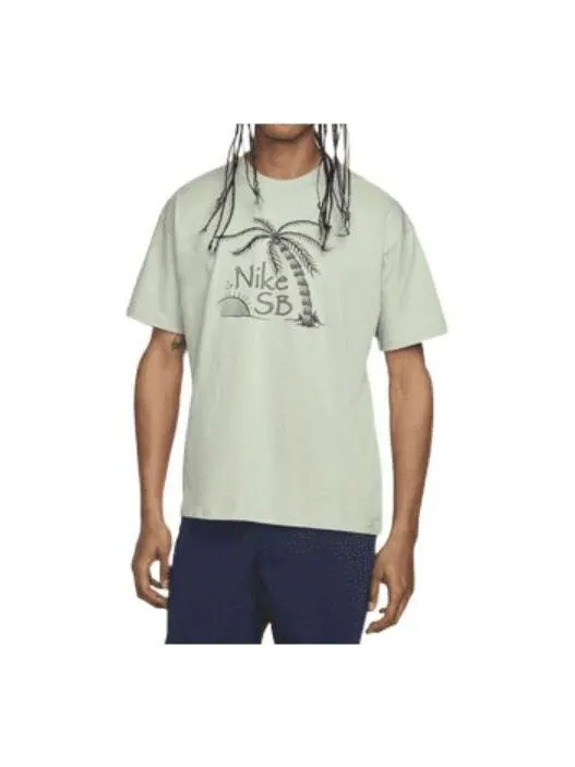 Футболка Men's Nike SB Alphabet Printing Casual Short Sleeve Aqua Blue T-Shirt — изображение 1 из 2, мульти