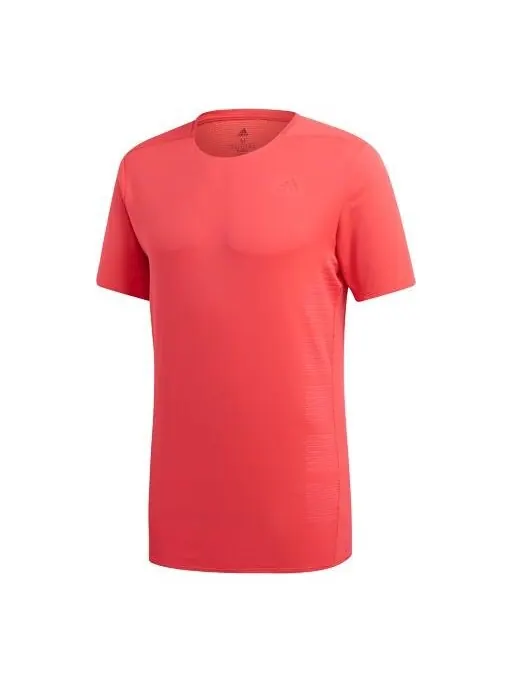 Футболка men's logo breathable short sleeve red t-shirt Adidas — изображение 1 из 4, красный