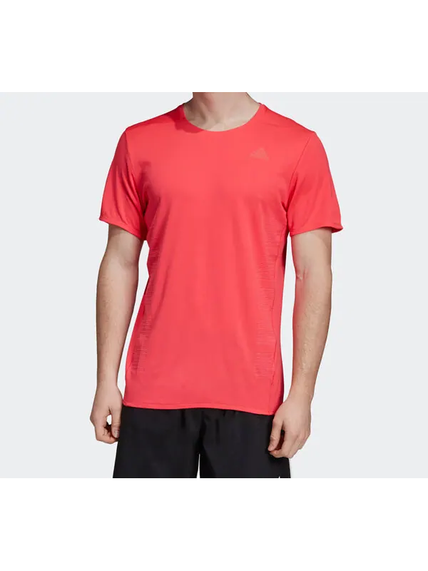 Футболка men's logo breathable short sleeve red t-shirt Adidas — изображение 3 из 4, красный