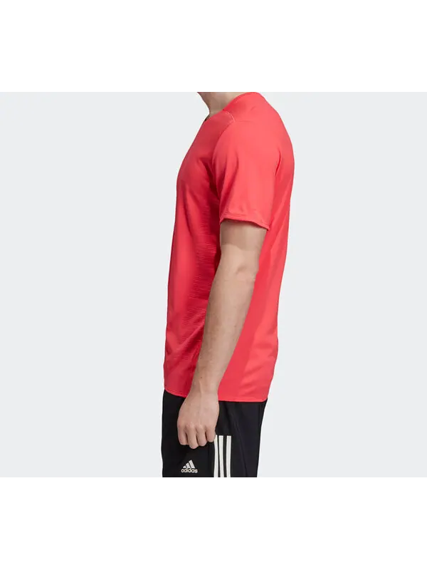 Футболка men's logo breathable short sleeve red t-shirt Adidas — изображение 4 из 4, красный