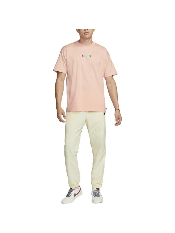 Футболка Men's Nike Loose Logo Geometry Pattern Printing Sports Short Sleeve Orange Pink T-Shirt — изображение 3 из 3, мульти