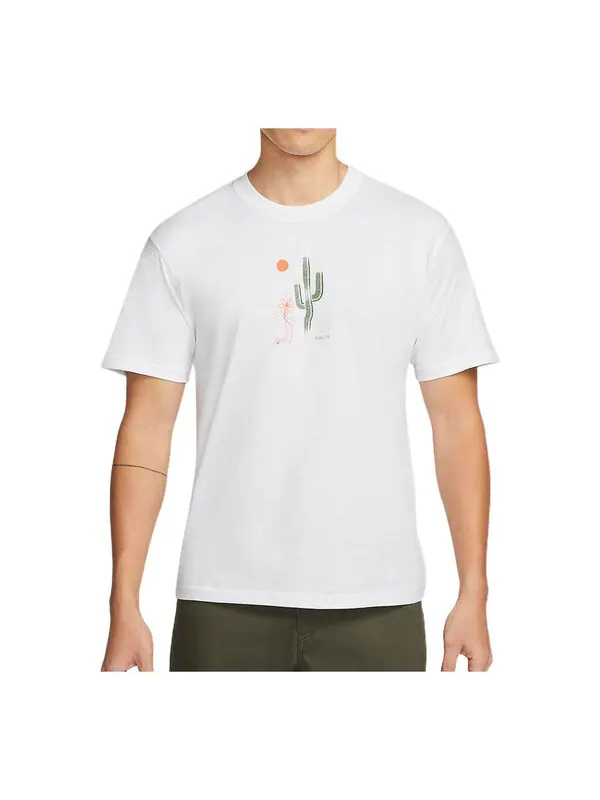 Футболка men's sb funny cactus flower pattern printing short sleeve white t-shirt Nike — изображение 1 из 3, мульти