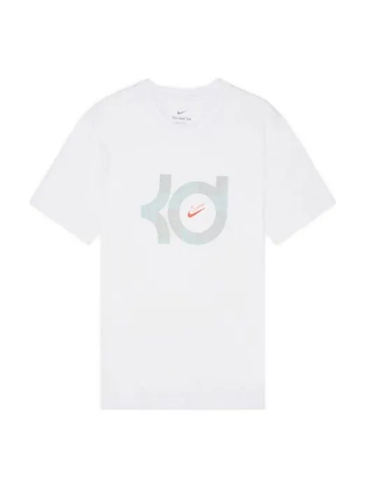 Футболка Nike Dri-FIT KD Logo Geometry Pattern Printing Solid Color Short Sleeve White — изображение 1 из 4, мульти