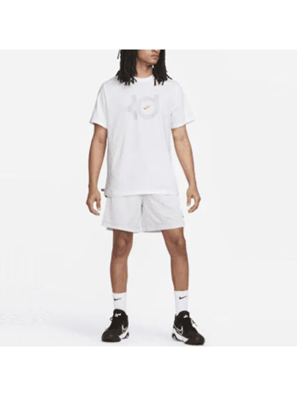 Футболка Nike Dri-FIT KD Logo Geometry Pattern Printing Solid Color Short Sleeve White — изображение 3 из 4, мульти