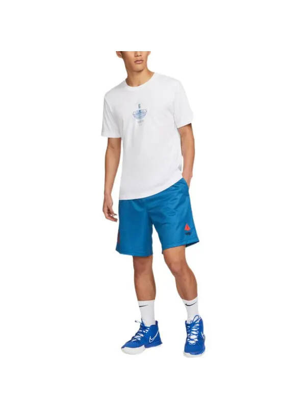 Футболка Nike Kyrie Irving Alphabet Pattern Printing Casual Round Neck Short Sleeve White — изображение 3 из 3, мульти
