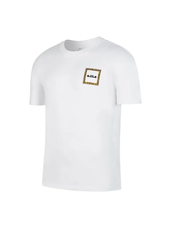 Футболка Nike Back Stripe Pattern Printing Basketball Round Neck Casual Short Sleeve White — изображение 1 из 4, мульти