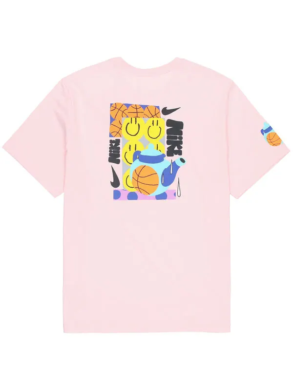 Футболка Men's Nike Smiling Face Printing Athleisure Casual Sports Round Neck Short Sleeve Pink Red — изображение 2 из 4