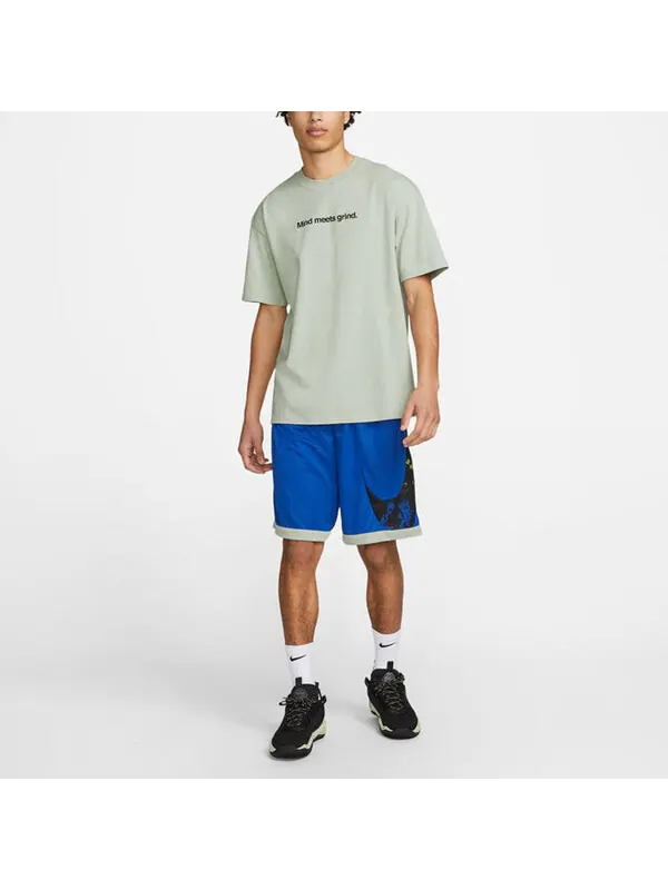 Футболка Men's Nike Loose Pattern Cartoon Printing Round Neck Casual Loose Short Sleeve Aqua Blue — изображение 3 из 3