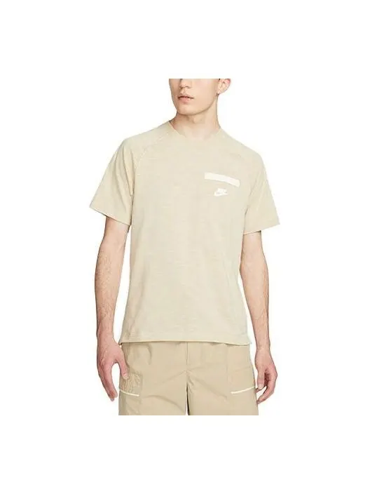 Футболка Nike Solid Color Chest Pocket Round Neck Casual Short Sleeve Yellow — изображение 1 из 2, мульти