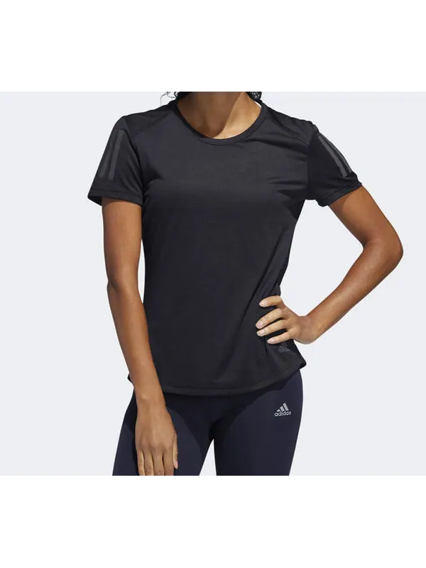 Футболка own the run climalite running short sleeve tee black Adidas — изображение 3 из 4, черный