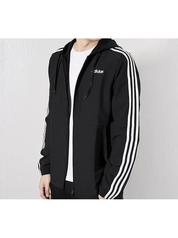 Куртка adidas Essentials Hooded Jacket Men Black — изображение 4 из 4, черный