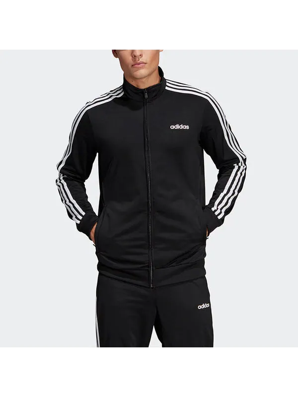 Куртка adidas Knit Stand Collar Loose Windproof Sports Logo Jacket Black — изображение 3 из 4, черный