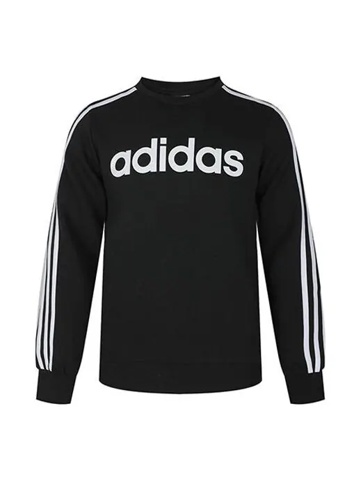 Толстовка e 3s crew fl round-neck sweater men black/white Adidas — изображение 1 из 4, черный/белый