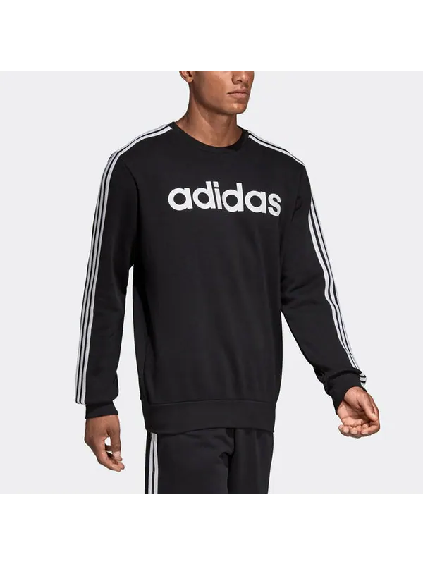 Толстовка e 3s crew fl round-neck sweater men black/white Adidas — изображение 4 из 4, черный/белый