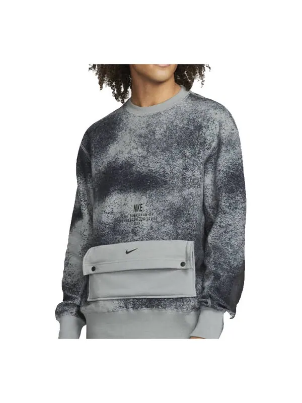 Толстовка Men's Nike Tie Dye Pocket Round Neck Long Sleeves Gray — изображение 1 из 2, мульти