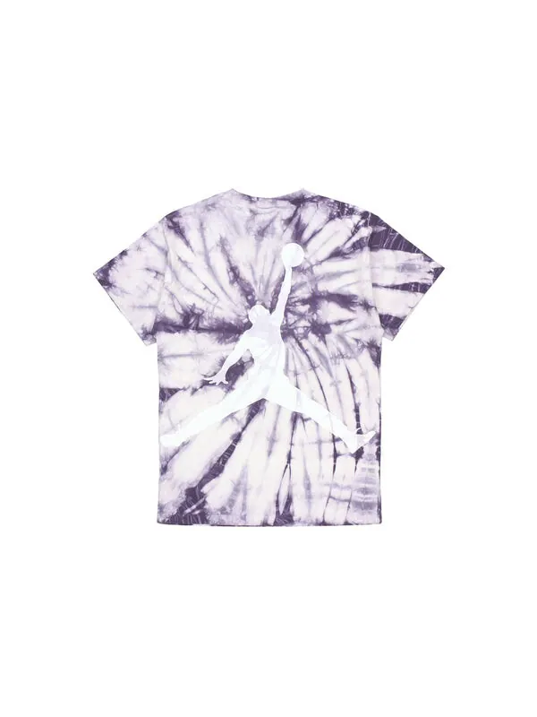 Футболка Air Jordan Tie Dye Printing Loose Knit Short Sleeve Purple — изображение 2 из 4, светлый фиолетовый