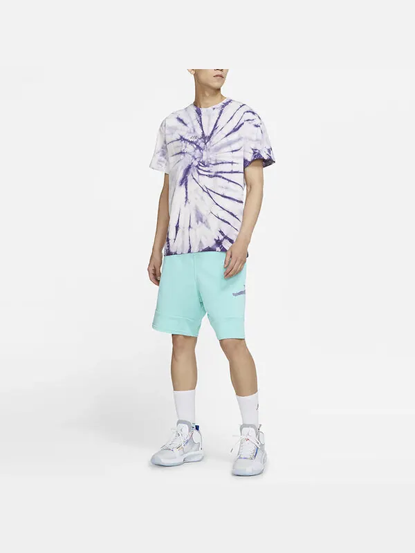 Футболка Air Jordan Tie Dye Printing Loose Knit Short Sleeve Purple — изображение 3 из 4, светлый фиолетовый