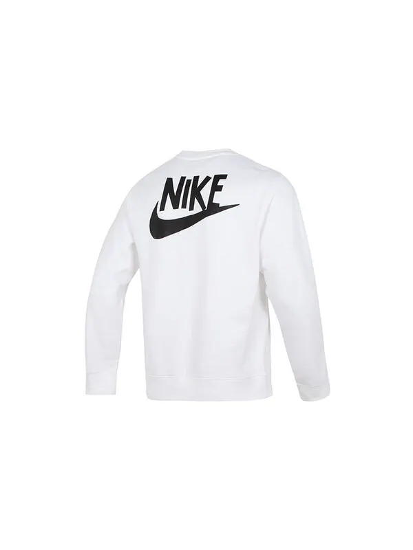 Толстовка Nike As M Nsw Hbr-C Bb Crew Logo Tee 'White Pineapple' — изображение 2 из 4, белый/черный