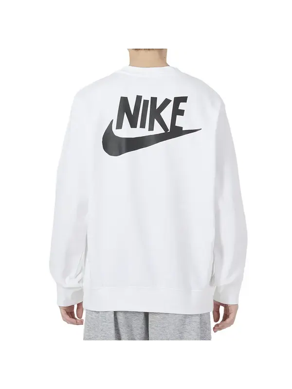 Толстовка Nike As M Nsw Hbr-C Bb Crew Logo Tee 'White Pineapple' — изображение 4 из 4, белый/черный