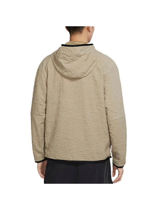 Куртка Nike Sportswear Tech Essentials Lined Woven Full-Zip Hooded Jacket 'Tan', цвет — изображение 4 из 4, бежевый/мульти