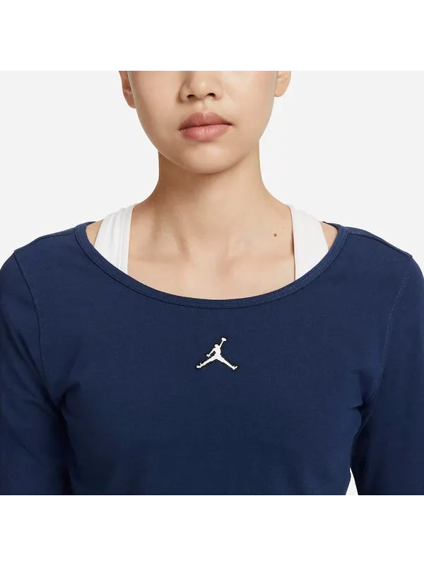 Топ летные Топ с длинными рукавами Air Jordan — изображение 2 из 3, темно-синий синий/белый