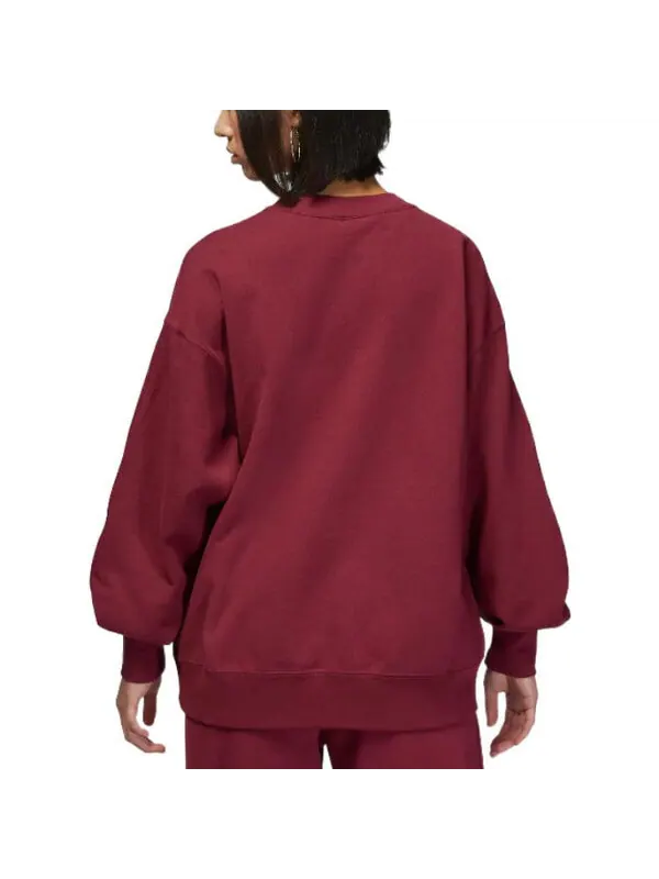 Толстовка (WMNS) Air Jordan Flight Fleece Crew 'Claret' — изображение 3 из 3, красный