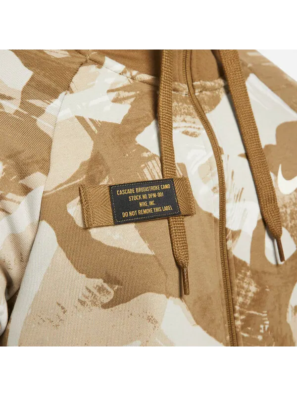 Куртка камуфляж dri fit флисовая толстовка с капюшоном на молнии Nike — изображение 2 из 4, коричневый/мульти