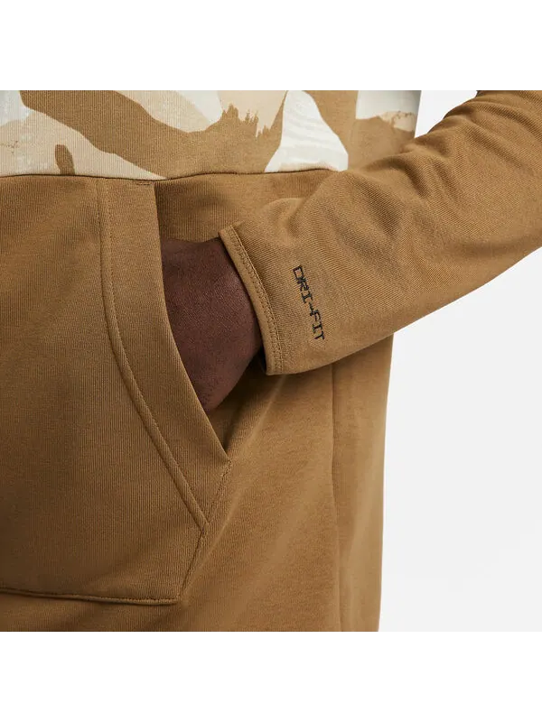 Куртка камуфляж dri fit флисовая толстовка с капюшоном на молнии Nike — изображение 3 из 4, коричневый/мульти