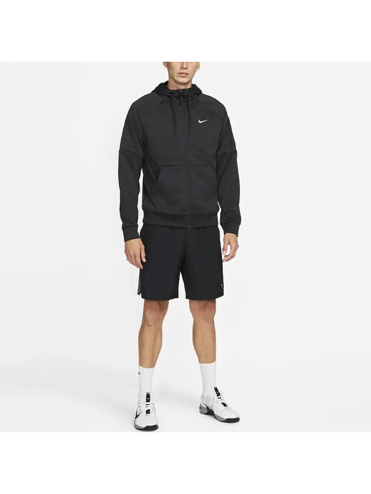 Толстовка Nike Therma-FIT Full-Zip Fitness — изображение 3 из 6, черный/черный/белый