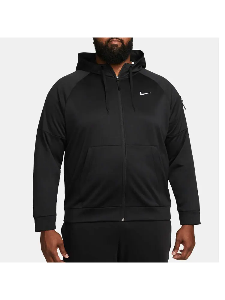 Толстовка Nike Therma-FIT Full-Zip Fitness — изображение 6 из 6, черный/черный/белый