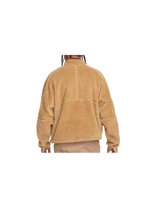 Куртка Nike 1/2-Zip Anorak Club Fleece Sherpa Jacket 'Brown' — изображение 3 из 3, коричневый