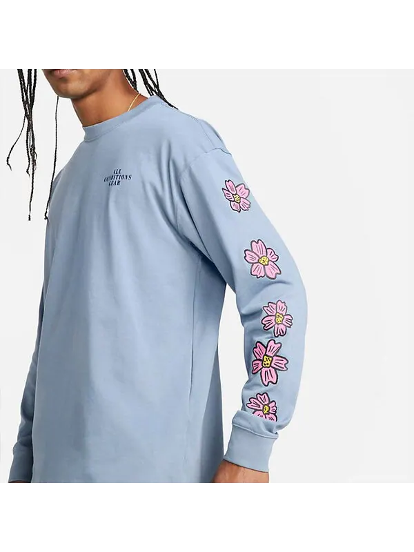 Футболка Nike ACG Long Sleeve Flower Tee 'Ashen Slate' — изображение 2 из 4, белый