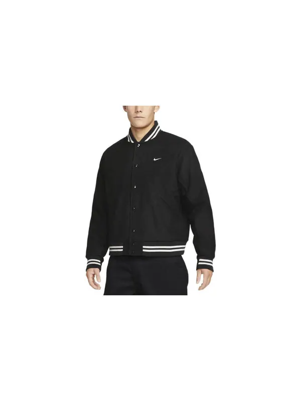 Куртка Nike NSW varsity jacket 'Black' — изображение 3 из 4, черный/белый