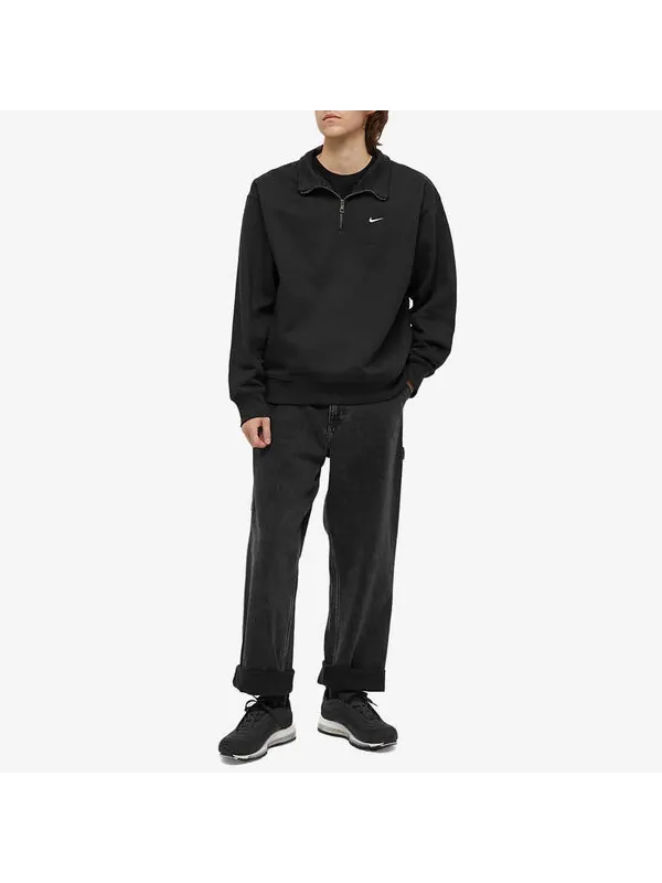 Толстовка Nike Solo Swoosh 1/4 Zip Top Black — изображение 2 из 4, черный