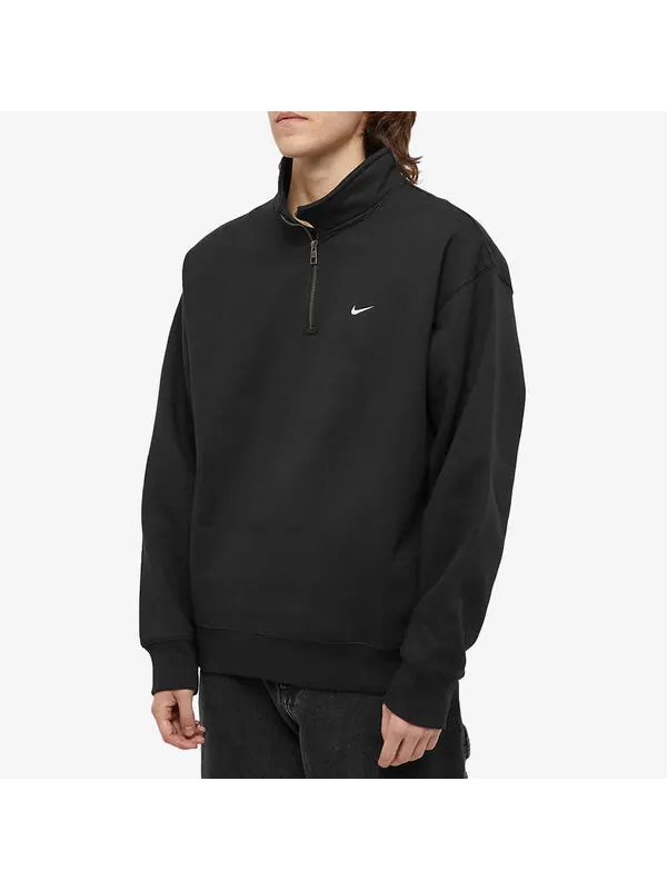 Толстовка Nike Solo Swoosh 1/4 Zip Top Black — изображение 3 из 4, черный