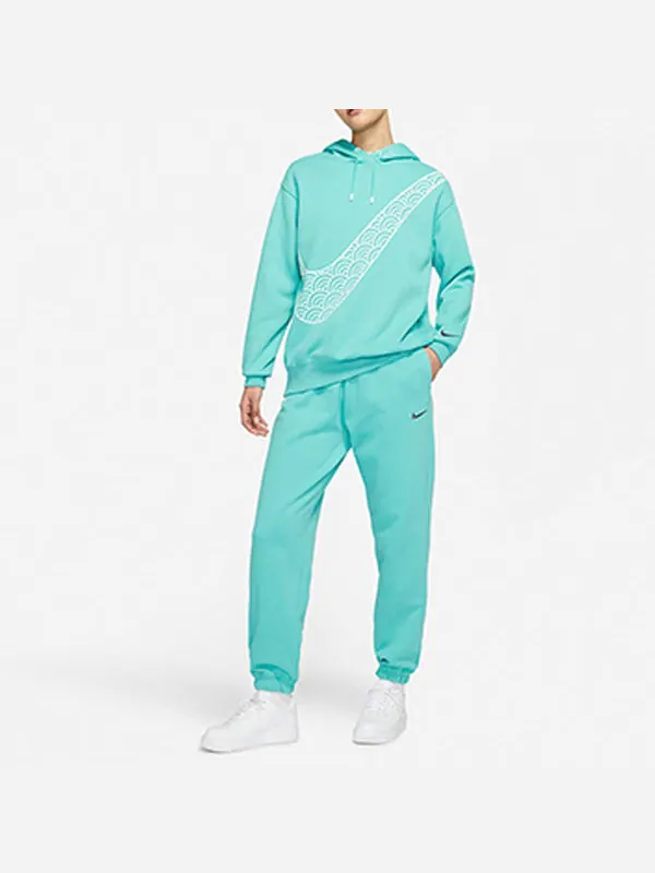 Свитер cny new year's edition hoodie fleece loose knit sports blue green Nike — изображение 3 из 3, синий, зеленый