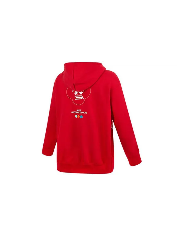 Свитер cny new year's edition hoodie fleece loose knit sports gym red Nike — изображение 2 из 4, красный