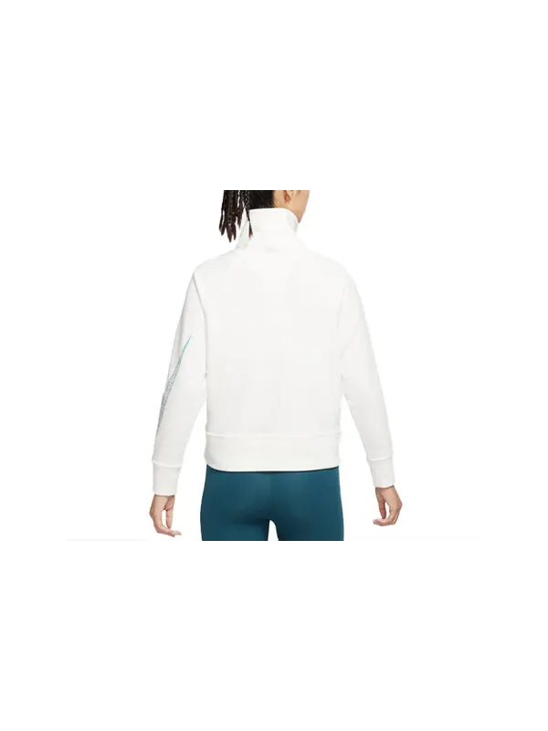 Свитер cny new year's edition casual sports solid color half zipper stand collar hoodie jacket sail white Nike, белый